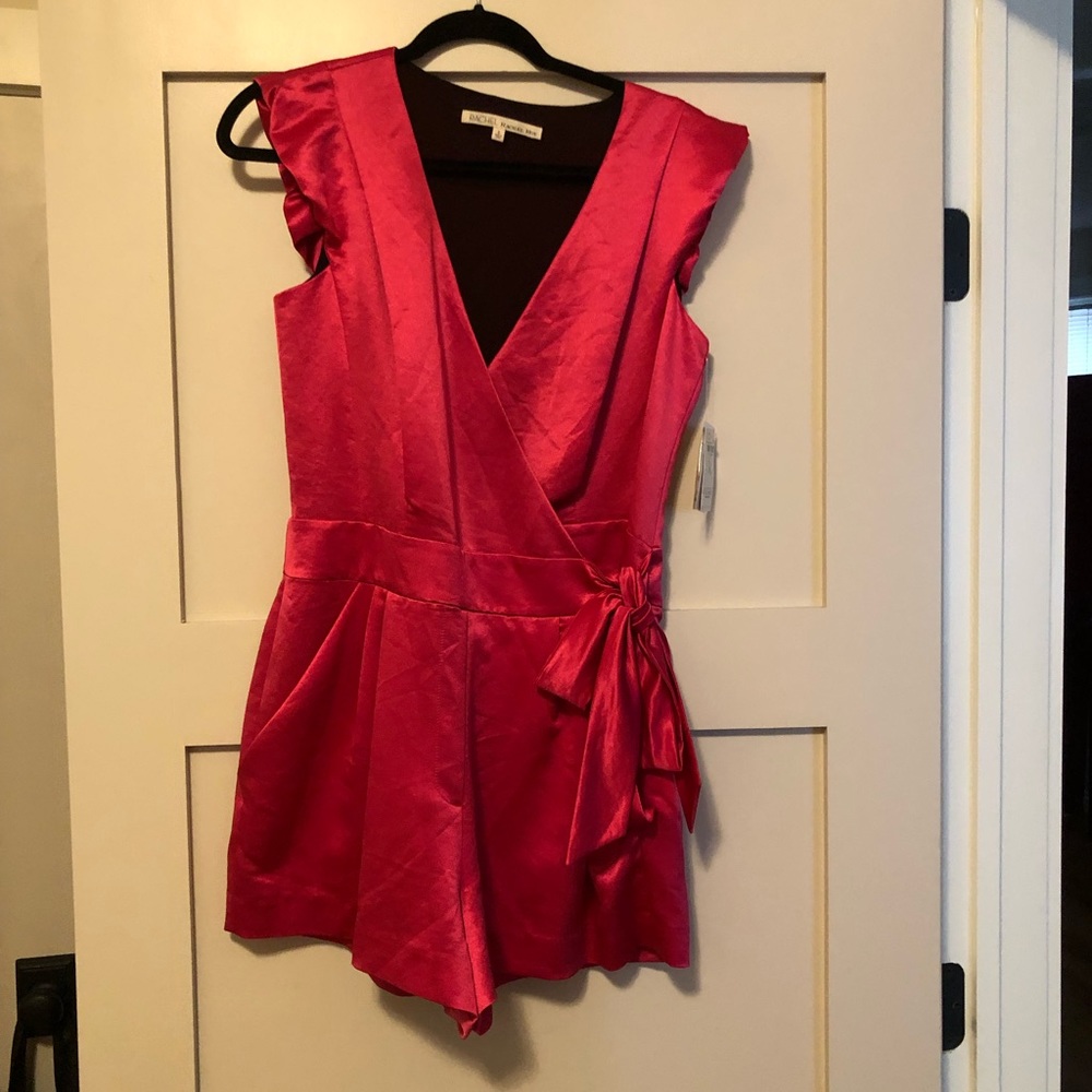 Rachel by Rachel Roy satin pink shorts jumpsuit